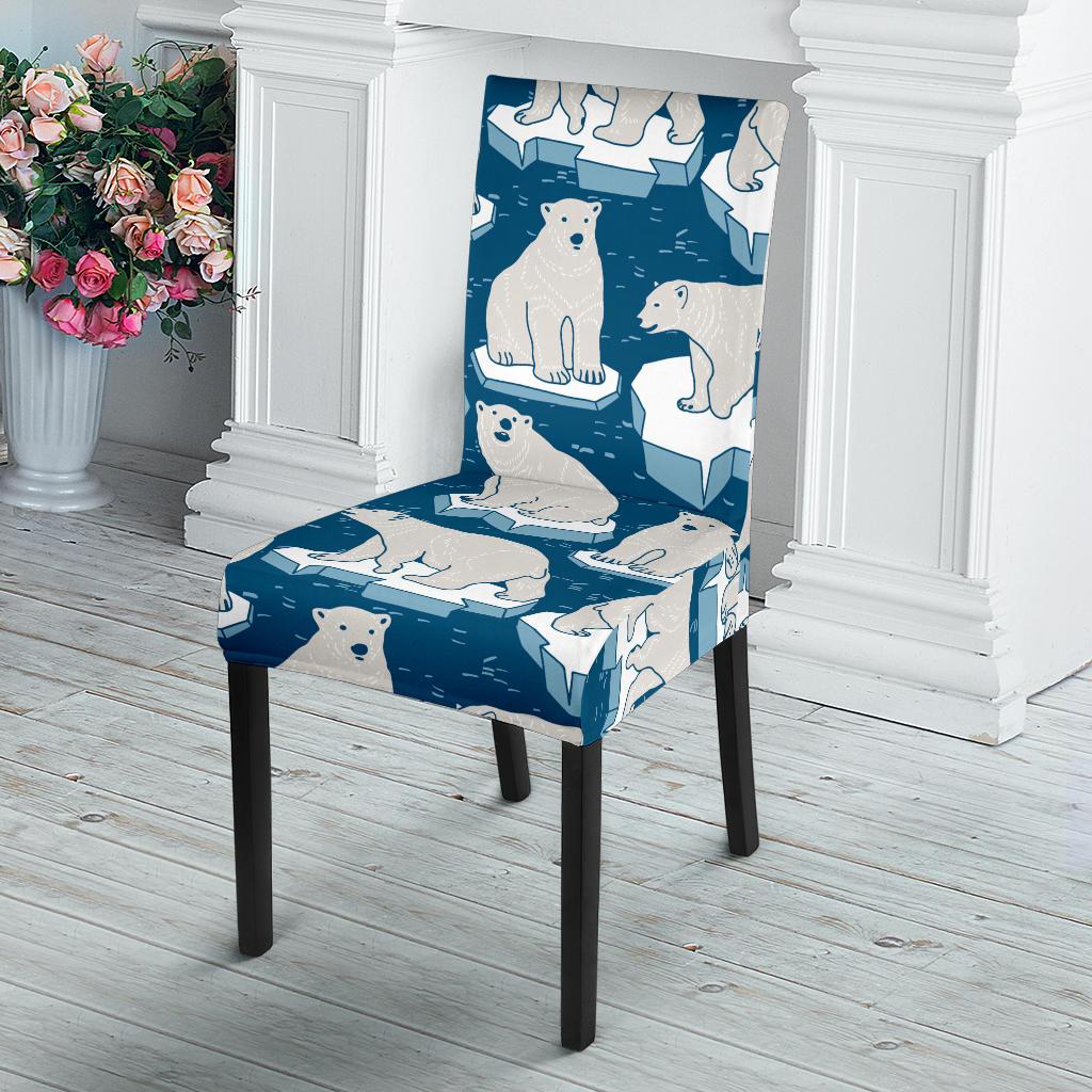 Polar Bear Pattern Print Design PB03 Dining Chair Slipcover-JORJUNE.COM
