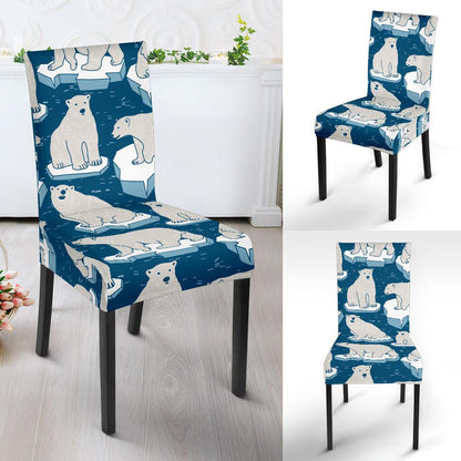 Polar Bear Pattern Print Design PB03 Dining Chair Slipcover-JORJUNE.COM