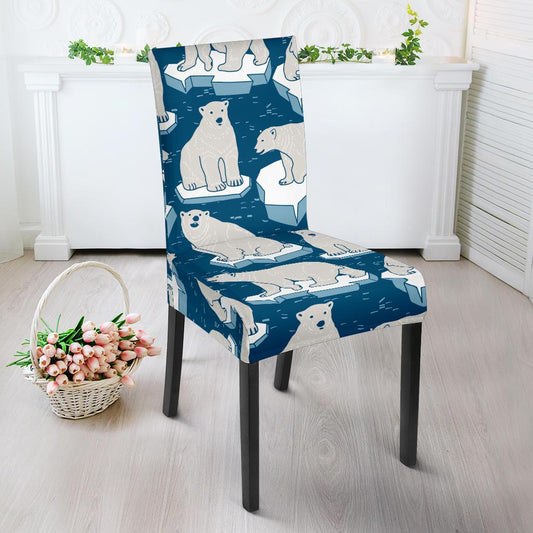 Polar Bear Pattern Print Design PB03 Dining Chair Slipcover-JORJUNE.COM