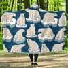 Polar Bear Pattern Print Design PB03 Hooded Blanket-JORJUNE.COM