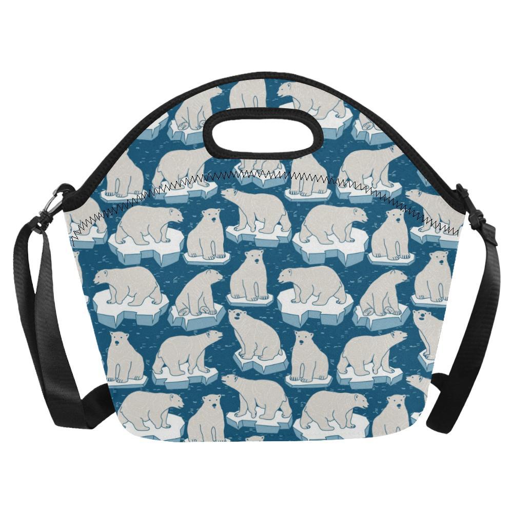 Polar Bear Pattern Print Design PB03 Neoprene Lunch Bag-JorJune