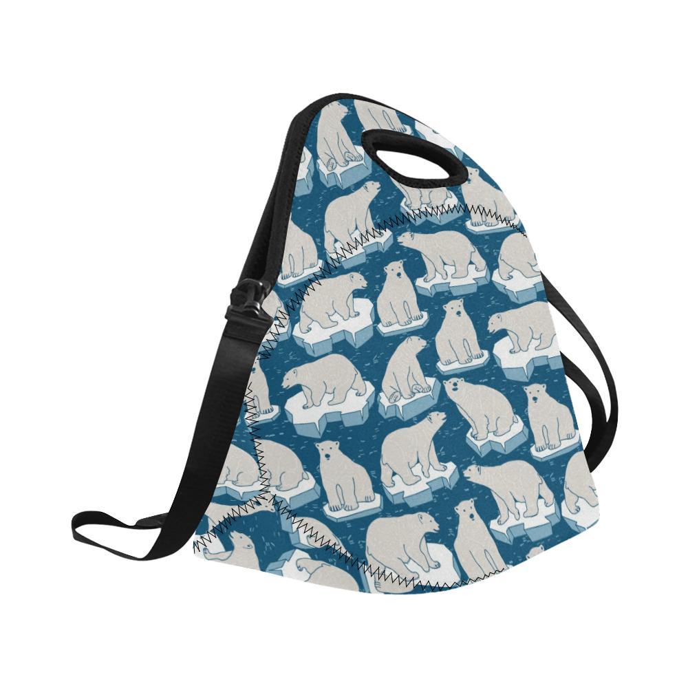 Polar Bear Pattern Print Design PB03 Neoprene Lunch Bag-JorJune