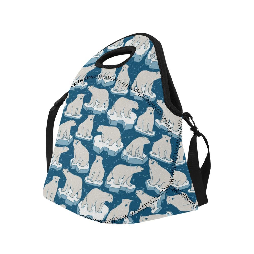Polar Bear Pattern Print Design PB03 Neoprene Lunch Bag-JorJune