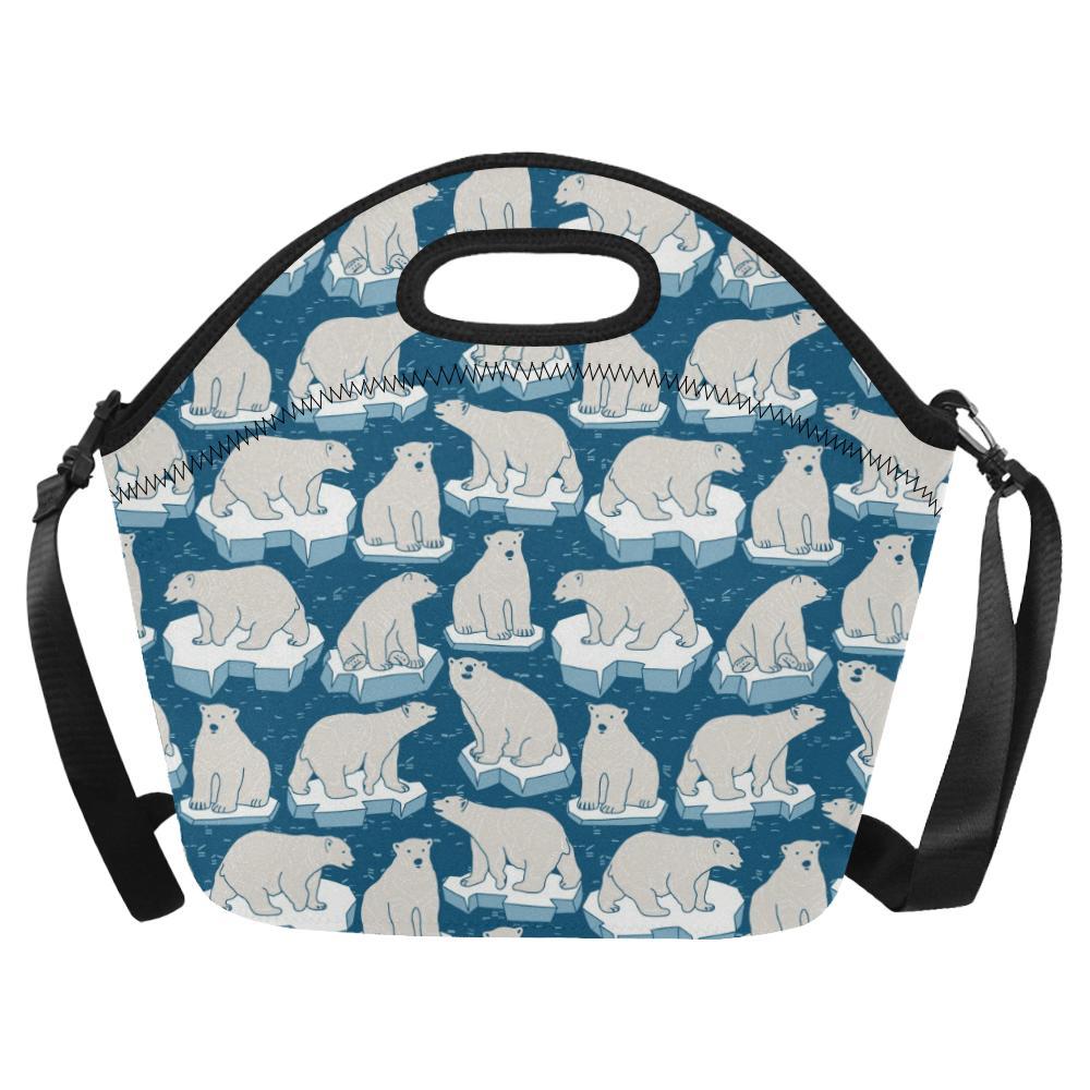 Polar Bear Pattern Print Design PB03 Neoprene Lunch Bag-JorJune