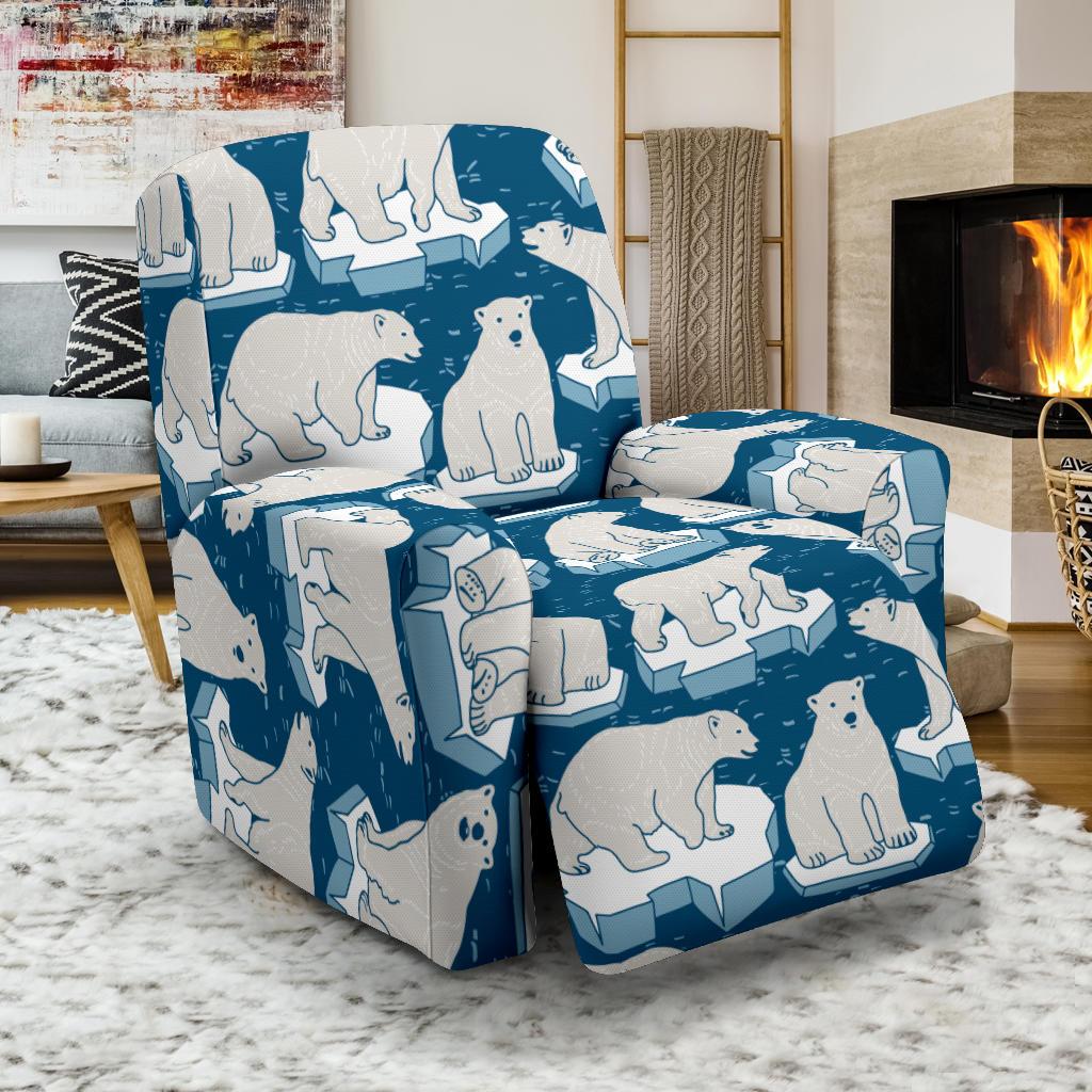 Polar Bear Pattern Print Design PB03 Recliner Slipcover-JORJUNE.COM