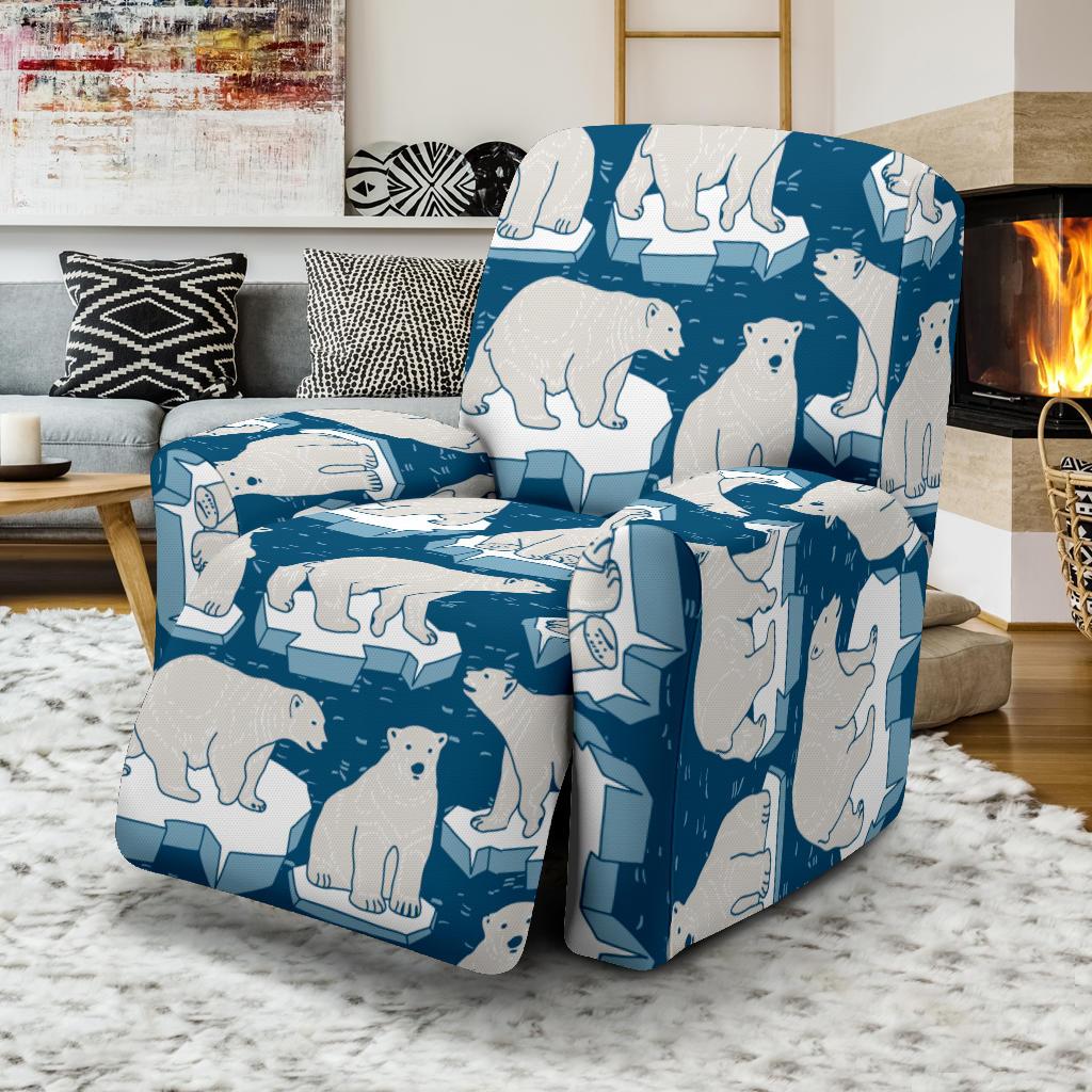 Polar Bear Pattern Print Design PB03 Recliner Slipcover-JORJUNE.COM