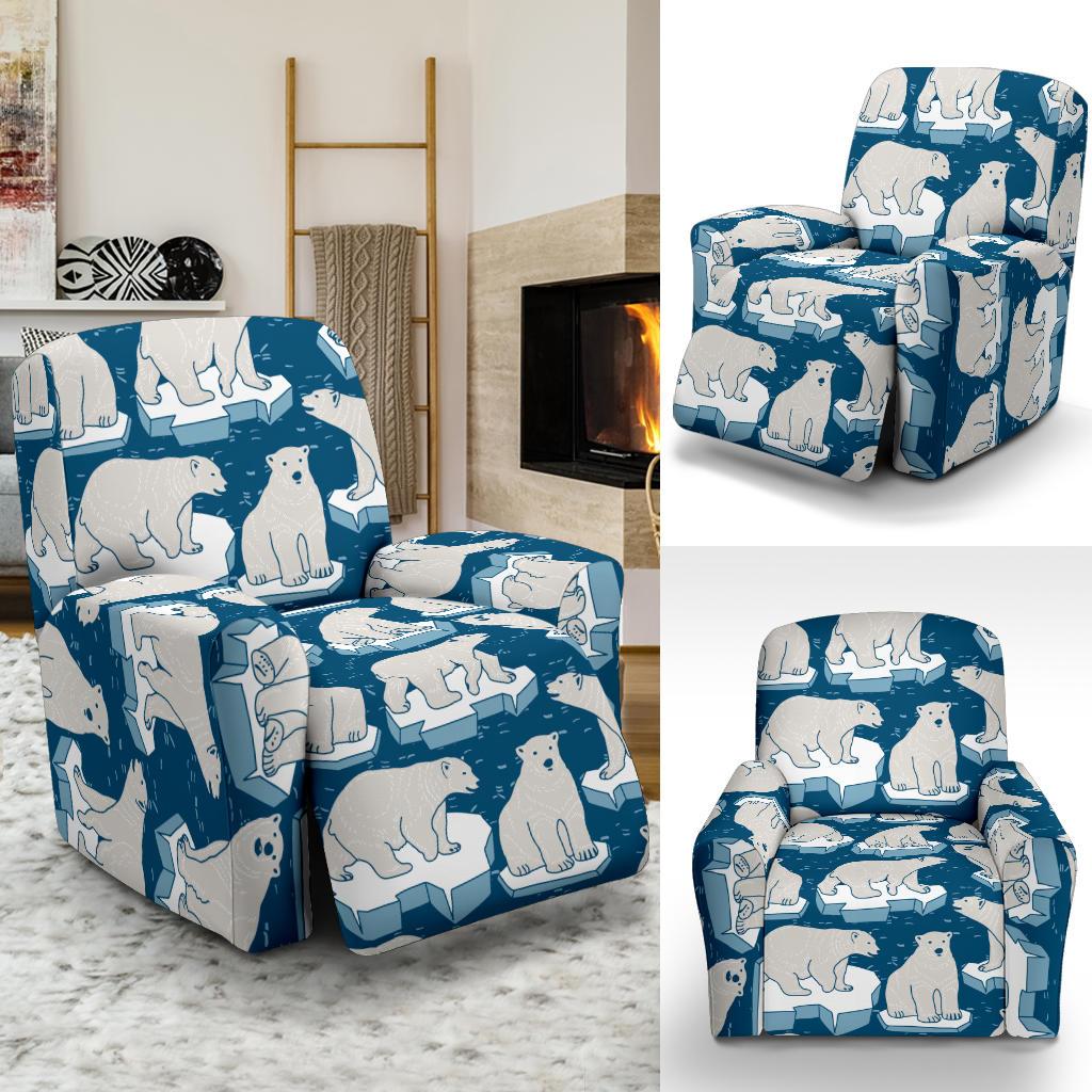Polar Bear Pattern Print Design PB03 Recliner Slipcover-JORJUNE.COM
