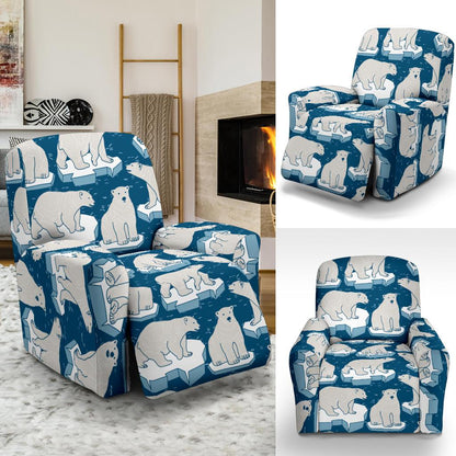 Polar Bear Pattern Print Design PB03 Recliner Slipcover-JORJUNE.COM