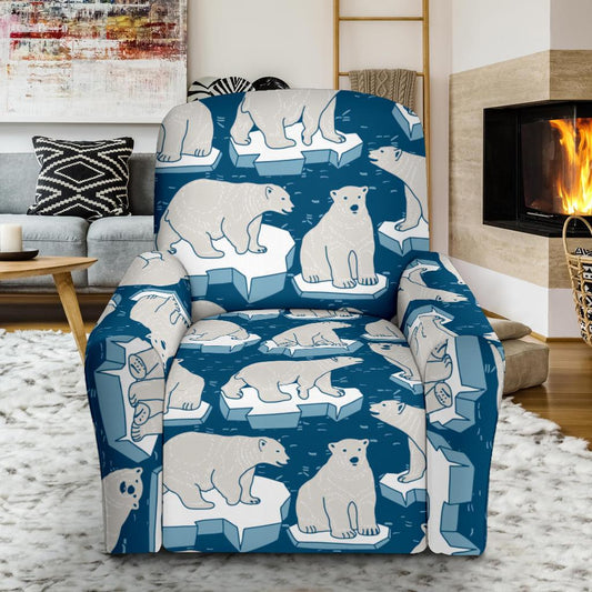 Polar Bear Pattern Print Design PB03 Recliner Slipcover-JORJUNE.COM