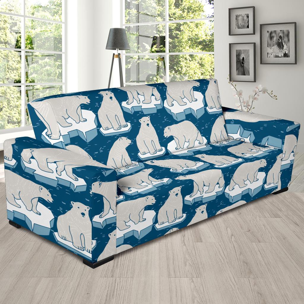 Polar Bear Pattern Print Design PB03 Sofa Slipcover-JORJUNE.COM