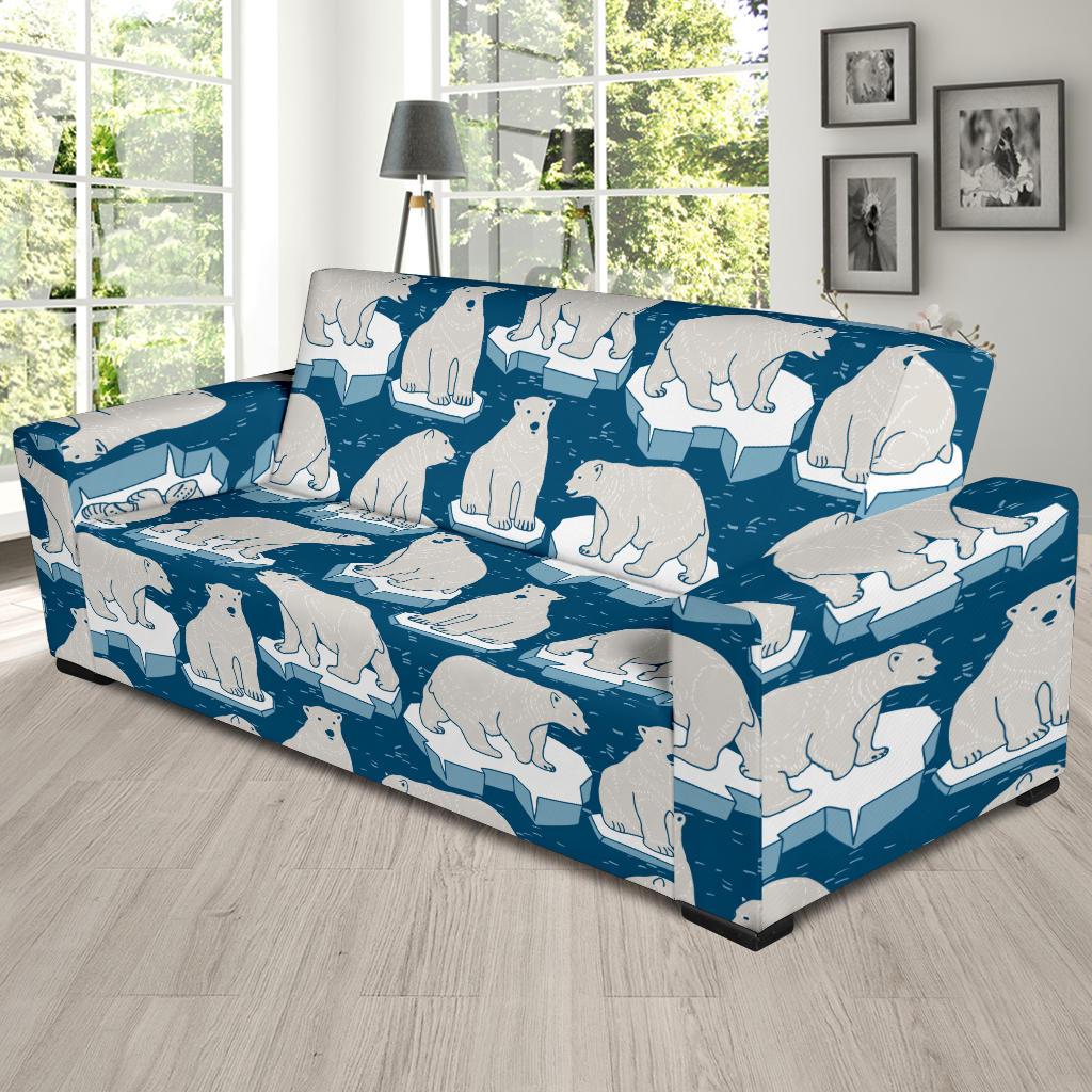 Polar Bear Pattern Print Design PB03 Sofa Slipcover-JORJUNE.COM