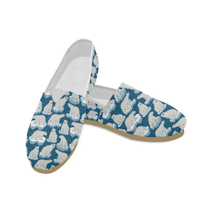 Polar Bear Pattern Print Design PB03 Women Casual Shoes-JorJune.com