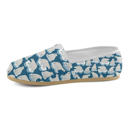 Polar Bear Pattern Print Design PB03 Women Casual Shoes-JorJune.com