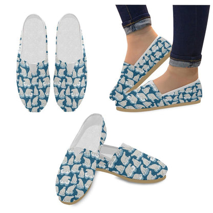 Polar Bear Pattern Print Design PB03 Women Casual Shoes-JorJune.com