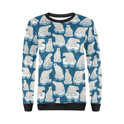Polar Bear Pattern Print Design PB03 Women Long Sleeve Sweatshirt-JorJune