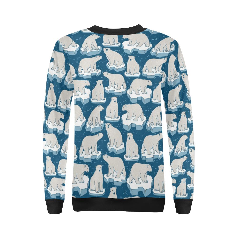 Polar Bear Pattern Print Design PB03 Women Long Sleeve Sweatshirt-JorJune
