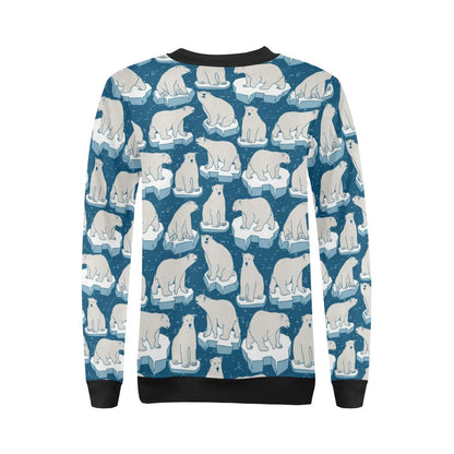 Polar Bear Pattern Print Design PB03 Women Long Sleeve Sweatshirt-JorJune