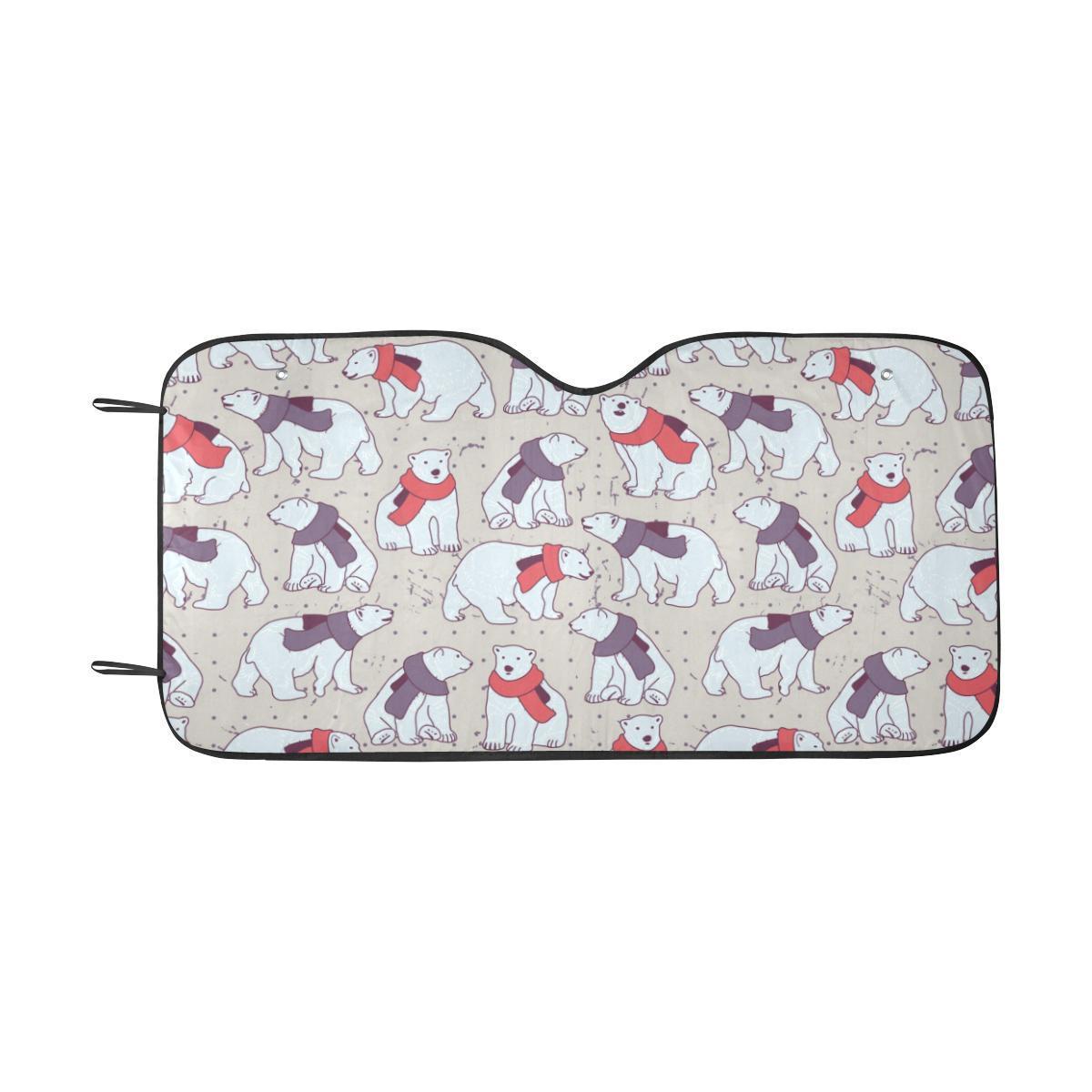 Polar Bear Pattern Print Design PB04 Car Sun Shade-JorJune