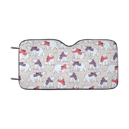 Polar Bear Pattern Print Design PB04 Car Sun Shade-JorJune
