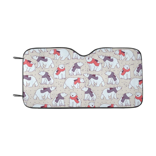 Polar Bear Pattern Print Design PB04 Car Sun Shade-JorJune