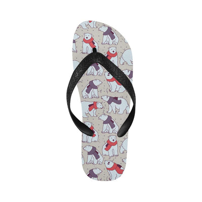 Polar Bear Pattern Print Design PB04 Flip Flops-JorJune