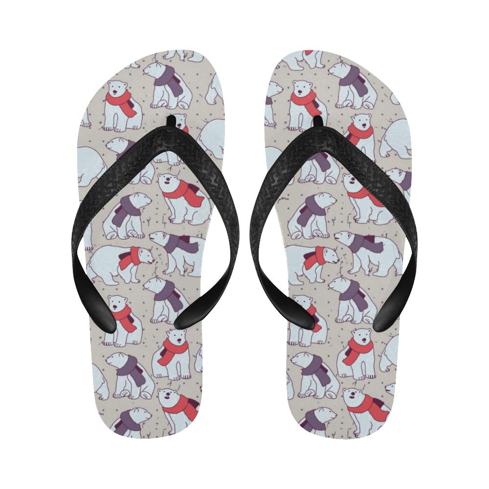 Polar Bear Pattern Print Design PB04 Flip Flops-JorJune