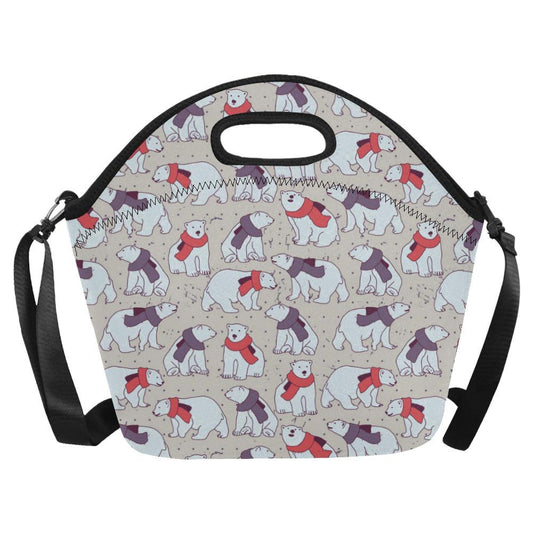 Polar Bear Pattern Print Design PB04 Neoprene Lunch Bag-JorJune