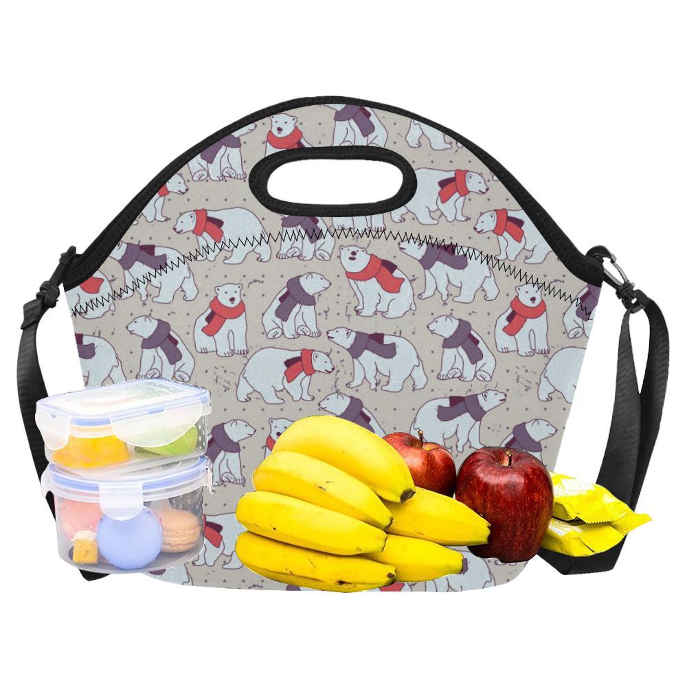 Polar Bear Pattern Print Design PB04 Neoprene Lunch Bag-JorJune