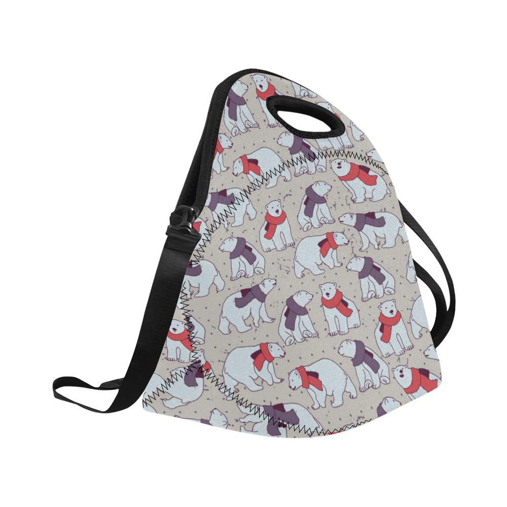 Polar Bear Pattern Print Design PB04 Neoprene Lunch Bag-JorJune