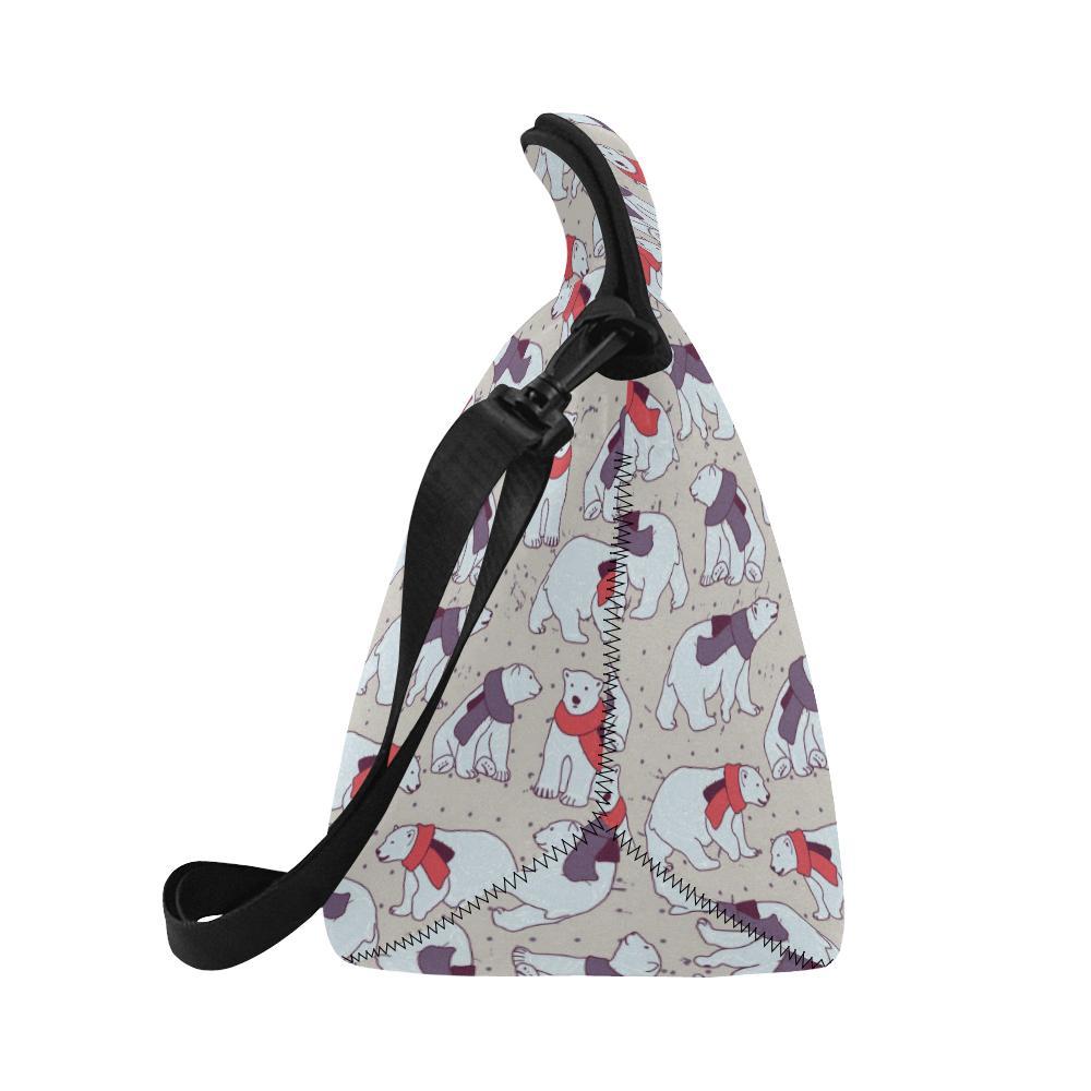 Polar Bear Pattern Print Design PB04 Neoprene Lunch Bag-JorJune