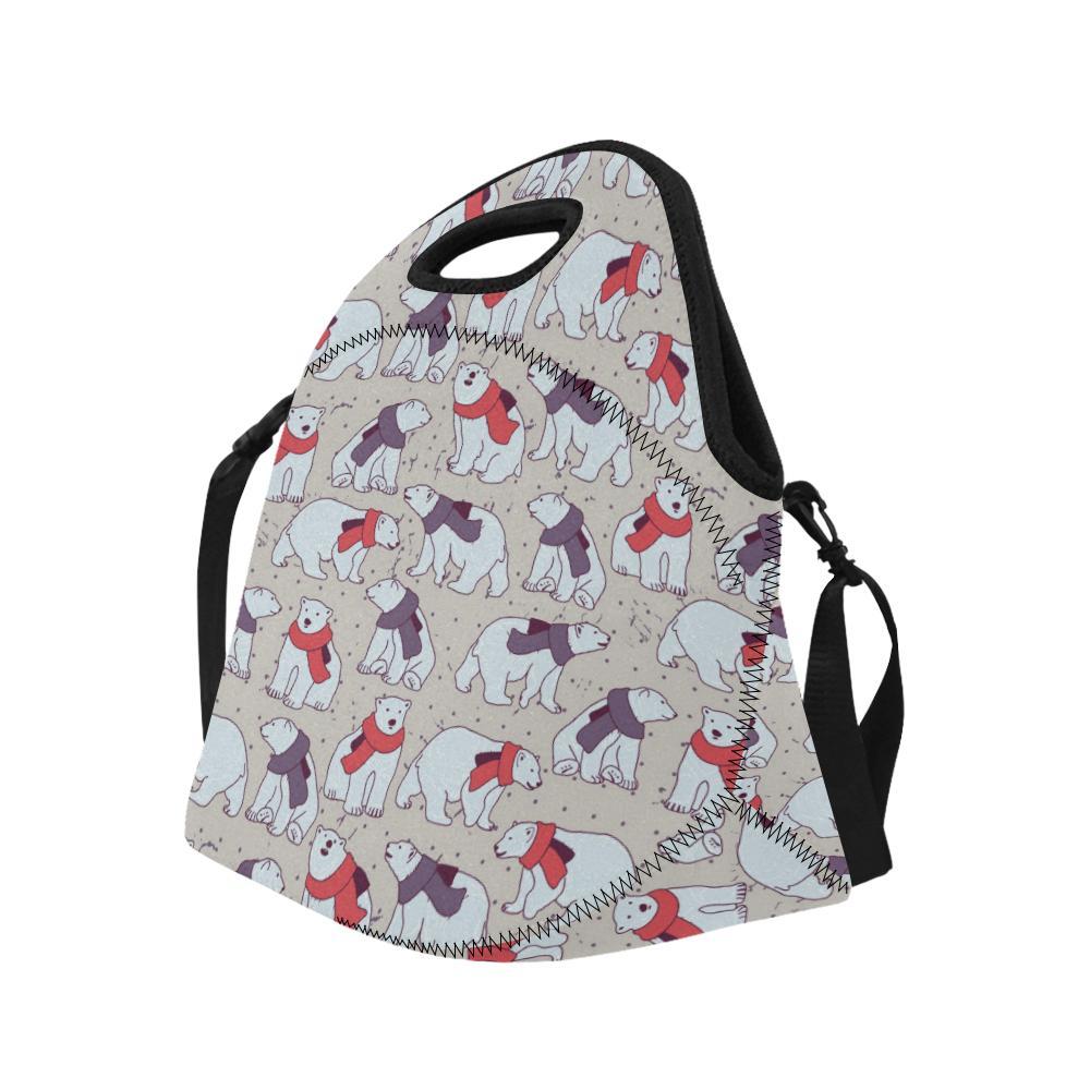 Polar Bear Pattern Print Design PB04 Neoprene Lunch Bag-JorJune