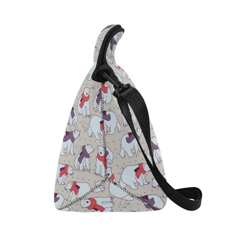 Polar Bear Pattern Print Design PB04 Neoprene Lunch Bag-JorJune