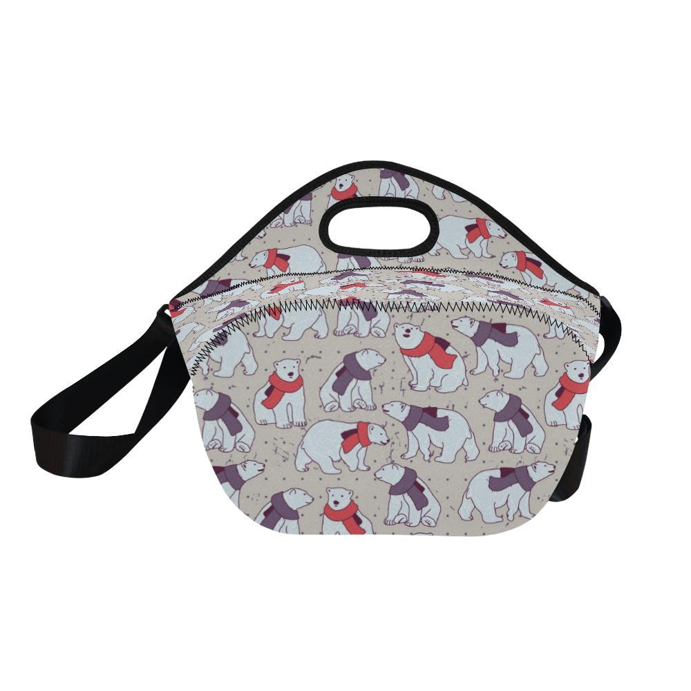 Polar Bear Pattern Print Design PB04 Neoprene Lunch Bag-JorJune