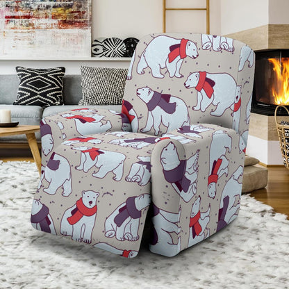Polar Bear Pattern Print Design PB04 Recliner Slipcover-JORJUNE.COM