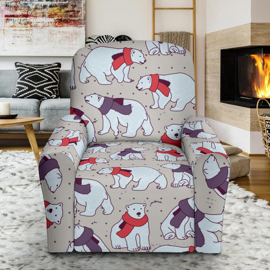 Polar Bear Pattern Print Design PB04 Recliner Slipcover-JORJUNE.COM