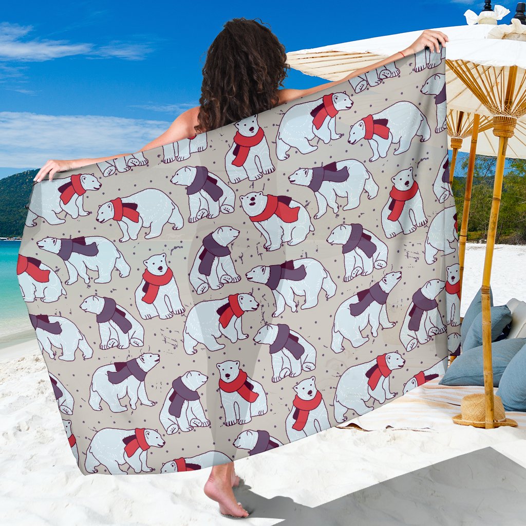 Polar Bear Pattern Print Design PB04 Sarong Pareo Wrap-JORJUNE.COM