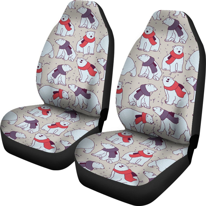 Polar Bear Pattern Print Design PB04 Universal Fit Car Seat Covers-JorJune