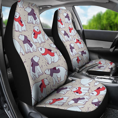 Polar Bear Pattern Print Design PB04 Universal Fit Car Seat Covers-JorJune