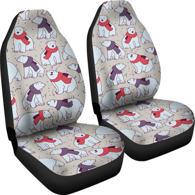 Polar Bear Pattern Print Design PB04 Universal Fit Car Seat Covers-JorJune