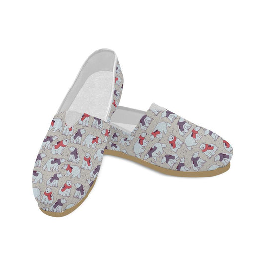 Polar Bear Pattern Print Design PB04 Women Casual Shoes-JorJune.com