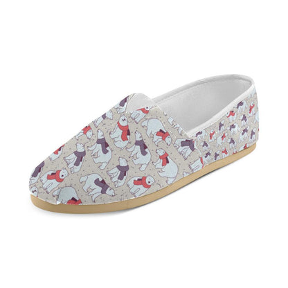 Polar Bear Pattern Print Design PB04 Women Casual Shoes-JorJune.com