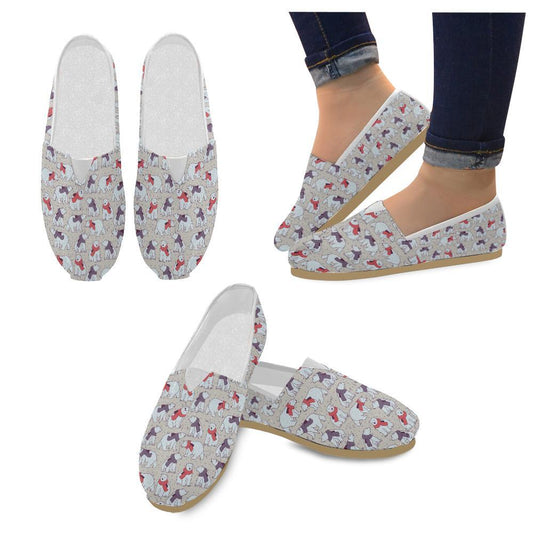 Polar Bear Pattern Print Design PB04 Women Casual Shoes-JorJune.com