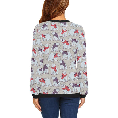 Polar Bear Pattern Print Design PB04 Women Long Sleeve Sweatshirt-JorJune