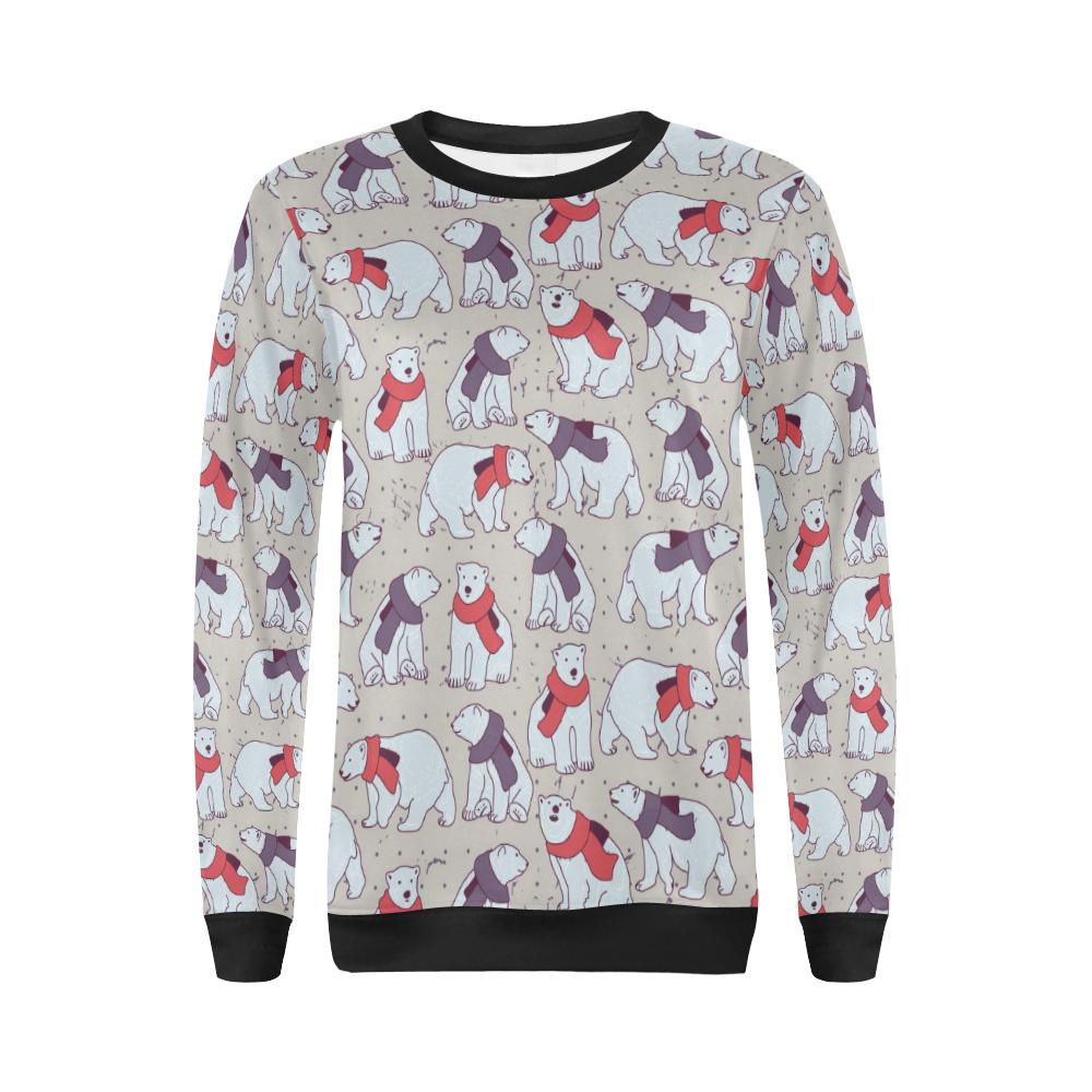 Polar Bear Pattern Print Design PB04 Women Long Sleeve Sweatshirt-JorJune
