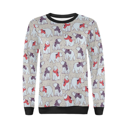 Polar Bear Pattern Print Design PB04 Women Long Sleeve Sweatshirt-JorJune