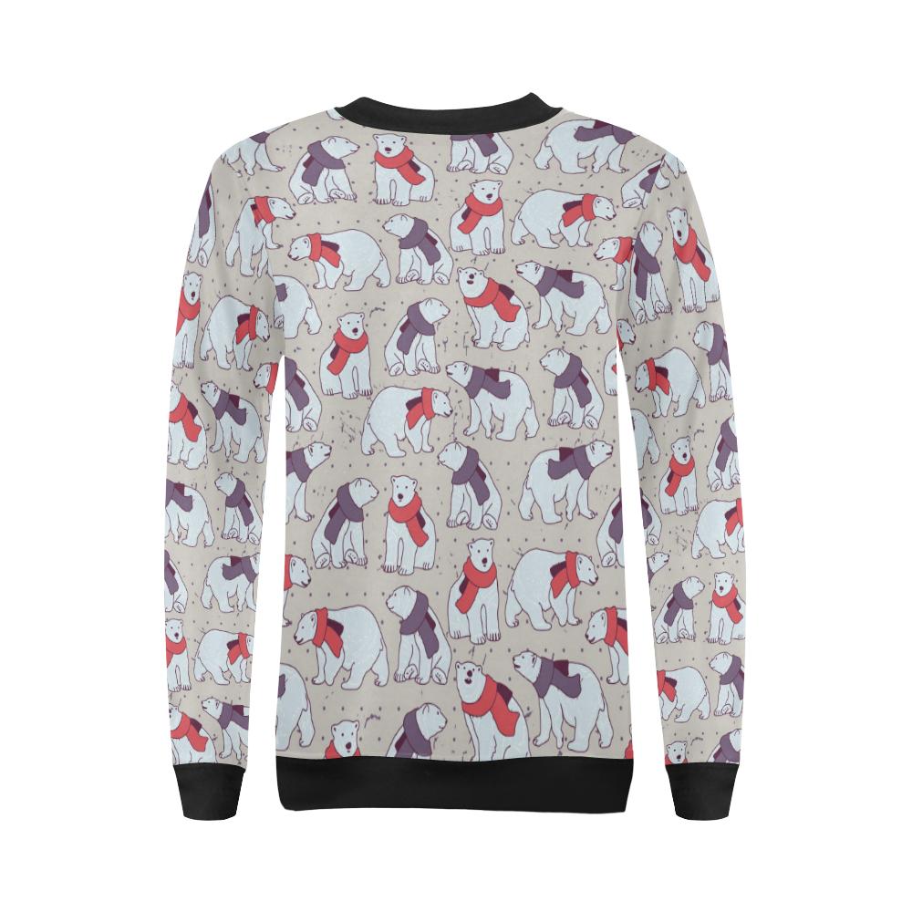 Polar Bear Pattern Print Design PB04 Women Long Sleeve Sweatshirt-JorJune