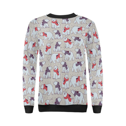 Polar Bear Pattern Print Design PB04 Women Long Sleeve Sweatshirt-JorJune