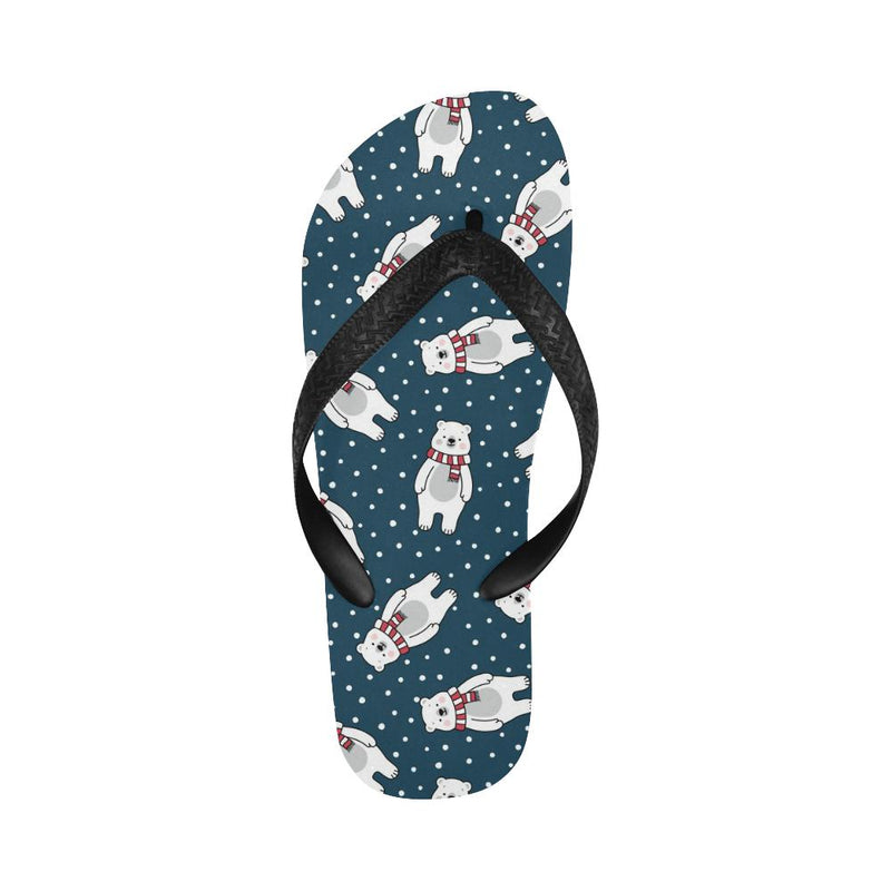 Polar Bear Pattern Print Design PB05 Flip Flops-JorJune