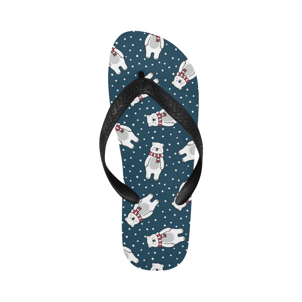 Polar Bear Pattern Print Design PB05 Flip Flops-JorJune