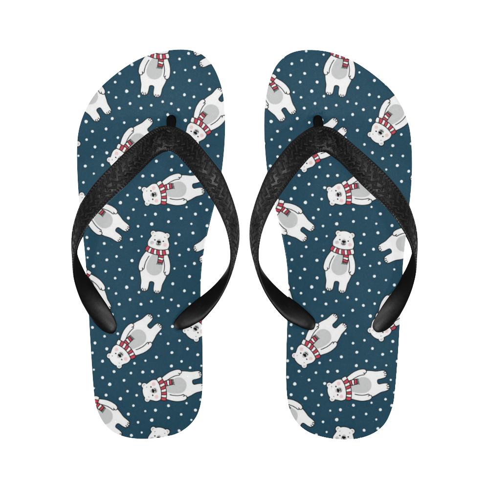 Polar Bear Pattern Print Design PB05 Flip Flops-JorJune